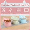 thumbnail image 5 of LUIISIS 3 Pcs Raised Cat Food Bowl Set with Mat,15 Degrees Elevated Cat Bowls,Anti Vomiting Tilted,Raised Cat Dish Plastic Slanted Stand Bowls for Pet Feeder,Pink,Green,Blue, 5 of 7