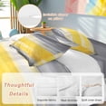 thumbnail image 2 of Street Art Graffiti Duvet Cover Set Full Size, Gray Yellow Abstract 4 Piece Soft Microfiber Bedding Set with 1 Duvet Cover, 1 Flat Sheet, 2 Pillowcases, 2 of 9