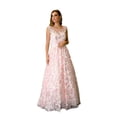 thumbnail image 3 of Illusion Neck Floor-length Flare Gown, 3 of 5