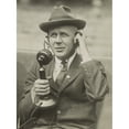 thumbnail image 2 of Sports Journalist Grantland Rice Using Telephone Microphone In The 1920S. Rice Wrote His Syndicated Column History (, 2 of 2