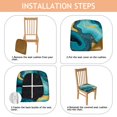 thumbnail image 4 of Teal Gold Marble Seat Covers for Dining Room Chairs Set Of 4,Stretch Printed Washable Chair Seat Cover with Elastic Ties and Button,Removable Waterproof Couch Cushion Covers, 4 of 6