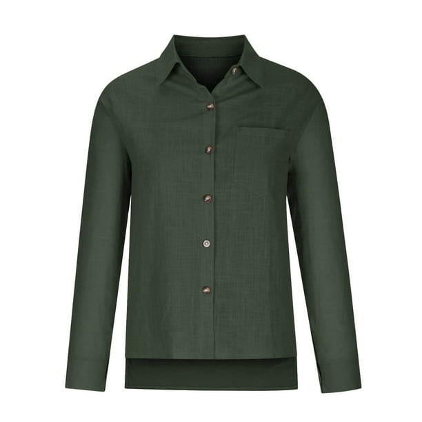 Camisa informal de manga larga con botones para mujer: cuello en V, tejido de punto, mezcla de spandex, primavera/otoño, multicolor, tallas S-XXL