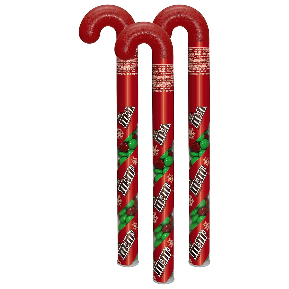 3 Pack M M S Holiday Milk Chocolate Candy In Christmas Candy Canes 3 Oz Walmart Com Walmart Com
