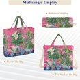 thumbnail image 6 of FORMRS Womens Corduroy Tote Bag Crossbody Shoulder Handbag with Pocket, White Vibrant Flowers, 6 of 7