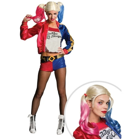 Adult Suicide Squad Harley Quinn Costume and Suicide Squad Harley Quinn's Adult Wig