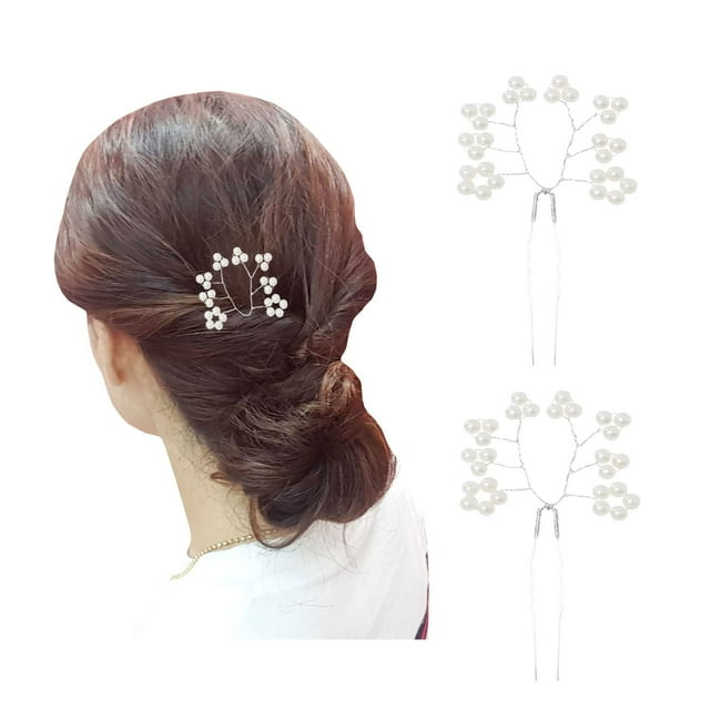 Getacota Accesorios para el cabello de novia, accesorios para el cabello, perlas, diamantes de imitación, cristal plateado, flor, hoja, vid, peine lateral, tocados, alfileres dulces para mujeres y niñ