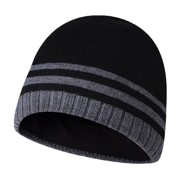 Gorro de invierno Gorro de trineo liso con puños de punto cálido