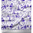 thumbnail image 1 of Soimoi Blue Cotton Duck Fabric Candies,Bell & Baubles Christmas Print Sewing Fabric Yard 42 Inch Wide, 1 of 3