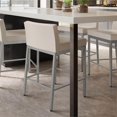 thumbnail image 3 of Amisco Fairfield Plus 26" Faux Leather Counter Stool in Cream/Glossy Gray, 3 of 4