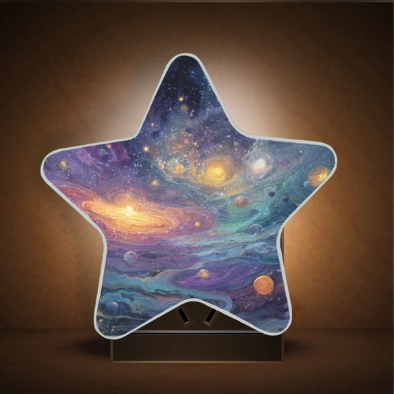 Star Night Light Auto On/Off Plug-in Wall Light with Light Sensor Warm White LED for Home Party Vibrant and Colorful Universe