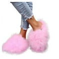 thumbnail image 4 of nsendm Female Shoes Adult Fuzzy House Slippers for Women Slippers Intdoor Breathable Thermal Shoes Winter Women's slipper Woman Slippers Women Pink 41, 4 of 6