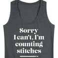 thumbnail image 3 of Instant Message - Can't I'm Counting Stitches - Women's Racerback Graphic Tank, 3 of 5