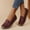 Wine, variant on OWUUcdse Women's Flats, Soft Sole Casual Slip-on Outdoor Comfort Shoes Coffee Size 8.5
