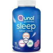 Qunol Sleep Gummies for Adults, 3-in-1 Melatonin Gummies, Sleep Aid Featuring Melatonin 5mg, Ashwagandha and L-Theanine, Fall Asleep Faster and Stay Asleep Longer to Wake Up Refreshed, 90 Count