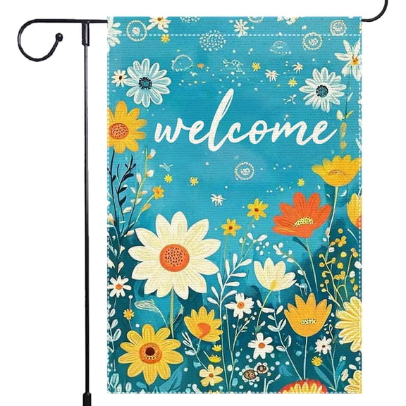 Spring Summer Garden Flag 12x18 Double Side For Outdoor Courtyard Garden Decor Flowers Welcome Holiday Flag For Outside Decoration