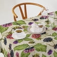 thumbnail image 2 of Watercolor Blackberries Tablecloth, Thanksgiving Autumn Harvest Fruit Leaves Print Table Cover for Party Picnic Dinner Decor, Rectangle(60x120in), 2 of 6