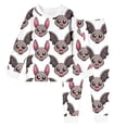 thumbnail image 4 of Weebloom Halloween Little Girl Pajamas Cute Bat Boys Pajama Set Long Sleeve Sleepwear Nightwear Pjs Loungewear White 6Y, 4 of 4