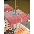 thumbnail image 2 of Outdoor Tablecloth with Umbrella Hole for Patio/Picnic/Party/Camping, Ombre Pink Wooden Grain Waterproof Table Cloth Square Cover Washable, Farmhouse Vintage Chic Textured (54"x 54"), 2 of 8