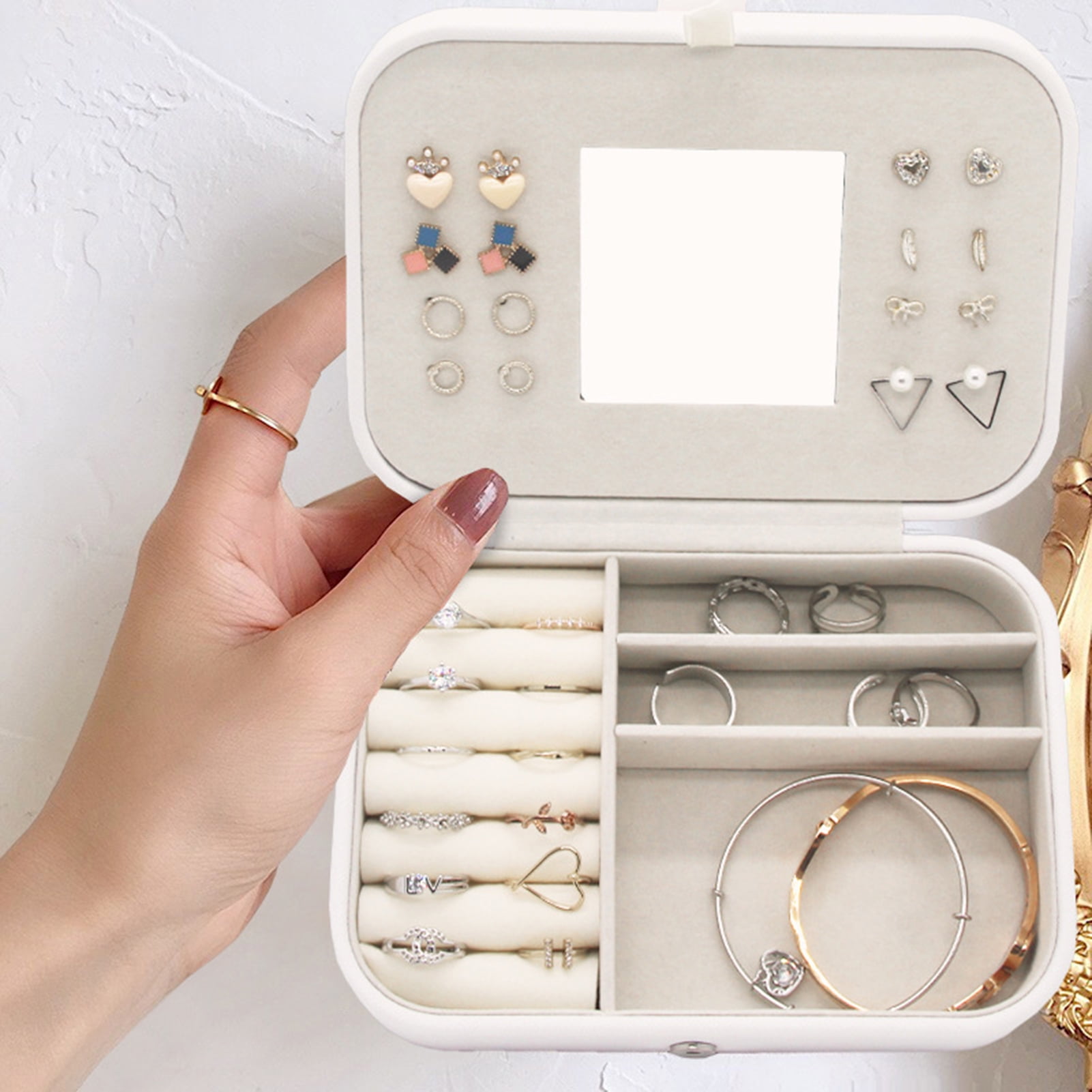 Cheer.US Small Jewelry Box, Travel Mini Organizer Portable Display
