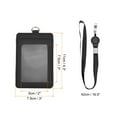 thumbnail image 2 of Uxcell 11cm Vertical Badge Holder PU Leather ID Holder Retractable with 2 Slots and Neck Lanyard Black, 2 of 7