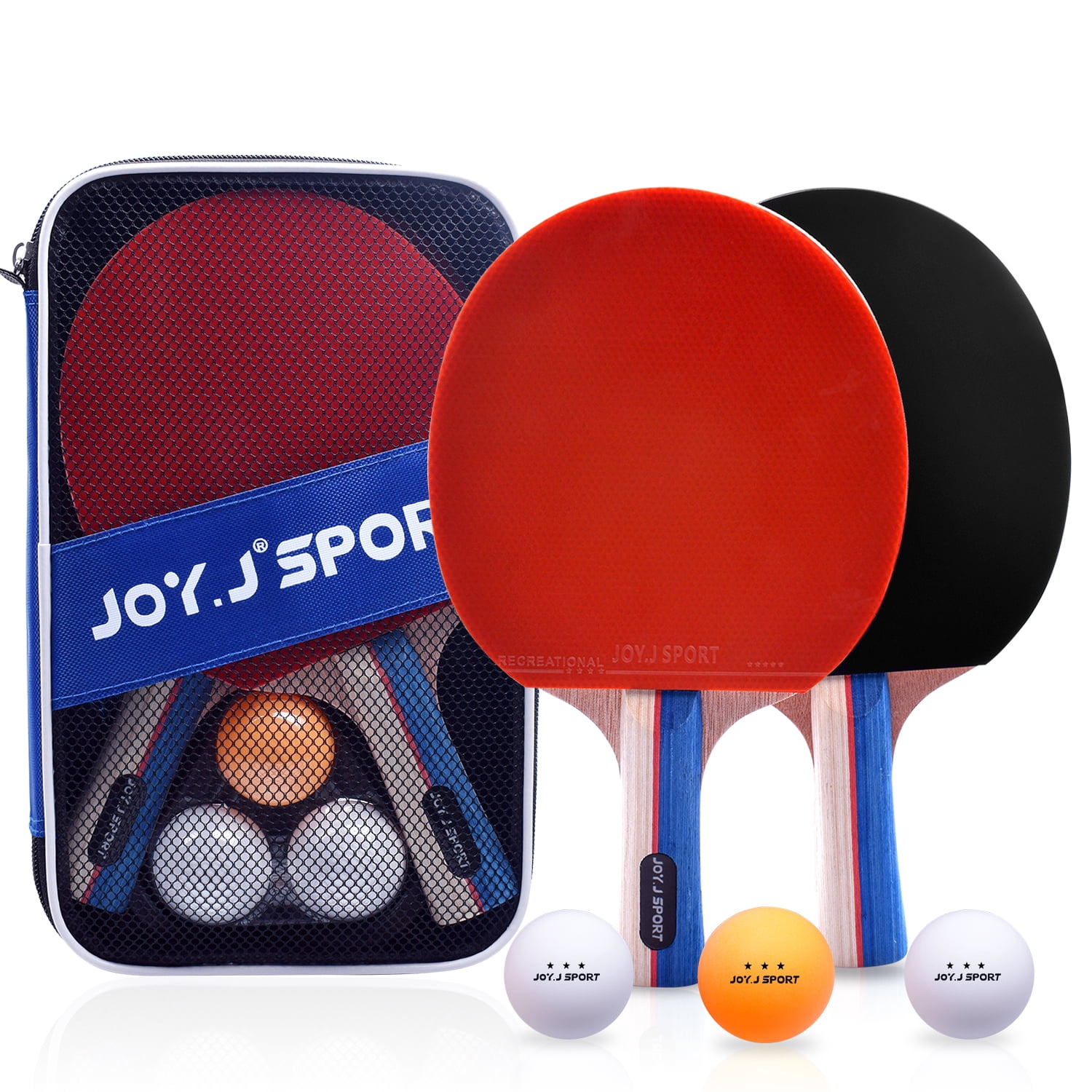 Abco Tech Ping Pong Paddle Set, 4 Rackets 6 Balls Rubber - Walmart.com