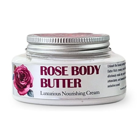 Rose Body Butter for Dry and Sensitive Skin, Luxurious Nourishing Cream