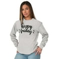 thumbnail image 5 of Happy Friday Weekend Vibes Fun TGIF Women's Long Sleeve T Shirt Brisco Brands M, 5 of 5