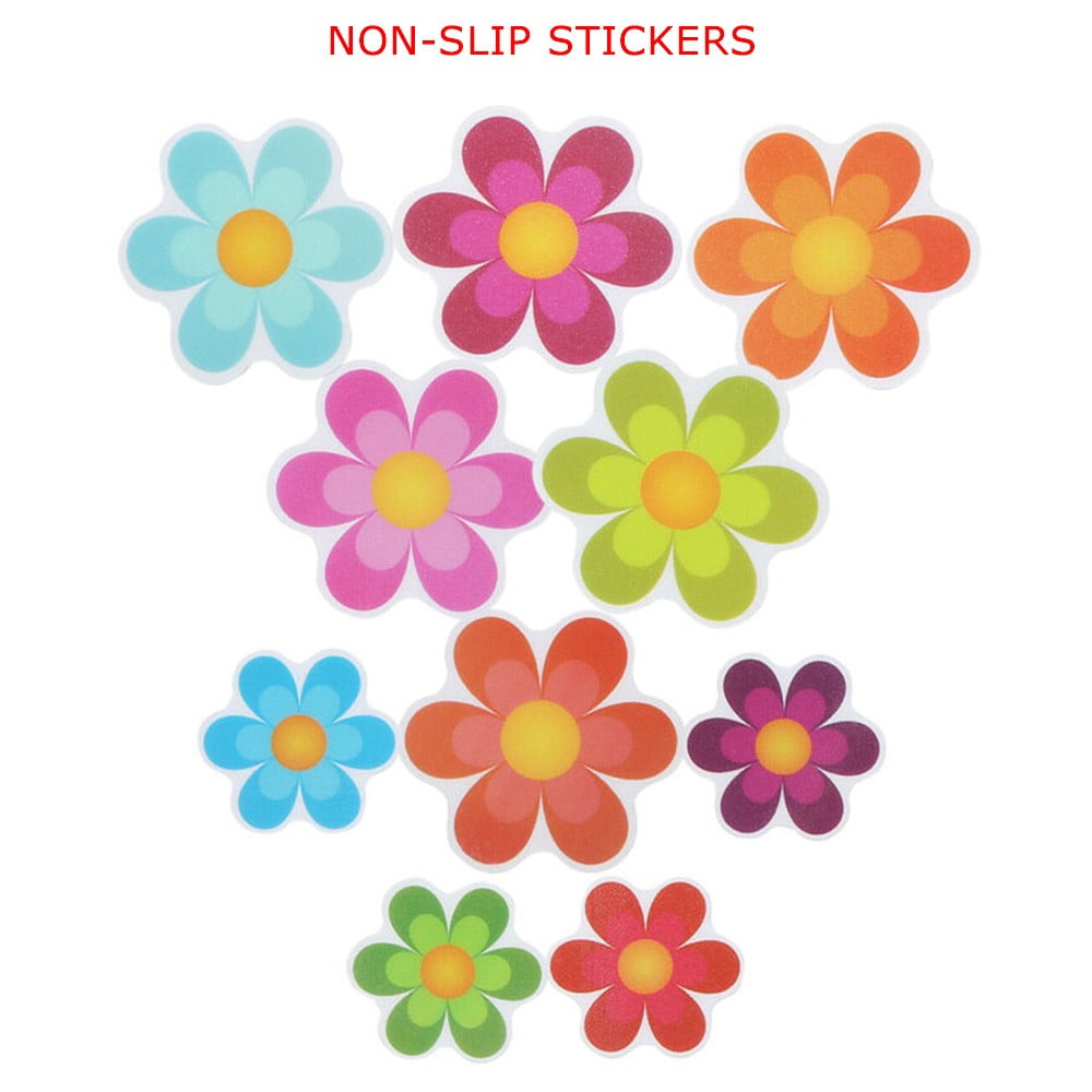 10pcs Flower Safety Treads Non-Slip Applique Stickers Decals Mat Bath Tub&Shower 