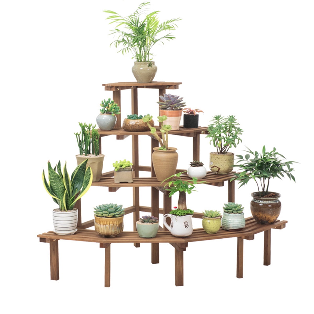 3/4Tier Corner Wood Flower Pot Rack Plant Stand Shelf ...