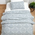 thumbnail image 3 of Better Homes & Gardens Woven Damask 2-Piece Comforter Set, Blue/Silver, T/TXL, All Ages, 3 of 6