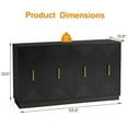 thumbnail image 6 of May in Color 60" Large Buffet Cabinet with Storage, Fluted Sideboard with Doors and Adjustable Shelves, for Kitchen, Dining Room, Living Room, Black, 6 of 8