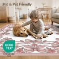 thumbnail image 4 of ODIKA 8'x10' Washable Area Rug Rosebud Ribbon Border Shack Dainty Clusters Pink Delicate Refined for Living Room, Under Sectional, Family , Durable, Non-Slip, 4 of 7