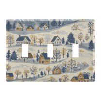 Yayeee Toggle Light Switch Wall Plate 3-Gang 6.37"x4.48" Decorative Outlet Cover, Snowy Mountains