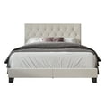 thumbnail image 3 of Home Design Dillon King Tufted Upholstered Panel Bed Frame with Button Tufting and Foam-Filled Headboard, Warm Gray, Easy Assembly, 3 of 6