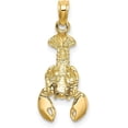 thumbnail image 3 of 14K Yellow Gold with White Rhodium Moveable Lobster Charm - 24mm, 3 of 6