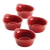 Rachael Ray Ceramics Round Ramekin Dipper Cup Set, 4-Piece, Red