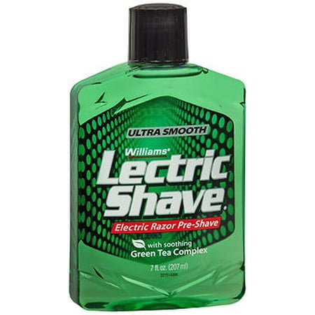 Williams Lectric Shave, Electric Razor Pre-Shave, With Soothing Green Tea Complex, 7 Fluid Ounce