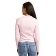thumbnail image 4 of Kuromi Character & Hearts Women's Cradle Pink Long Sleeve Baby Tee-XL, 4 of 5
