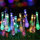 thumbnail image 4 of Guirnalda de luces solares para exteriores con forma de gota de agua, 100 LED, resistente al agua, para Navidad, jardín, vacaciones, bodas, fiestas, decorativas., 4 of 5