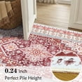 thumbnail image 6 of ARJINCUTE  8x10 feet Low Pile Distressed Bohemian Vintage Area Rugs , Non-Slip & Machine Washable, Red, 6 of 8
