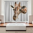 thumbnail image 2 of Ambesonne Animal Kitchen Curtains, Savannah Wildlife Giraffe, 55"x39", Brown and Grey, 2 of 3