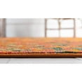 thumbnail image 6 of Unique Loom Ivy Jardin Rug Orange/Hunter Green 6' 1" Round Abstract Contemporary Perfect For Dining Room Entryway Bed Room, 6 of 6