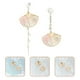 thumbnail image 4 of 1 par de pendientes en forma de abanico Pearas Pendientes largos Joyas para mujeres creativas, 4 of 5