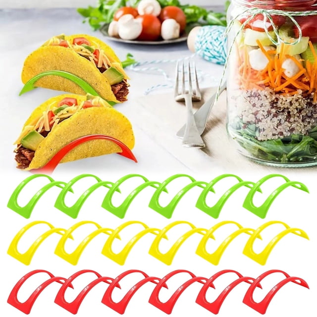 SIfdSeng Mexican Holder Set 3 Colors 3 Pieces Per Color Total 18 Pieces Unique Stand for Tortilla Chips and More Durable and Versatile Kitchen Accessory Kitchen Storage Room Storage