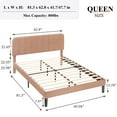 thumbnail image 5 of VECELO Queen Size Bed Frame, Modern Upholstered Platform Bed Frame with Adjustable Headboard, Wooden Slats Support/No Box Spring Needed, Coffee, 5 of 12