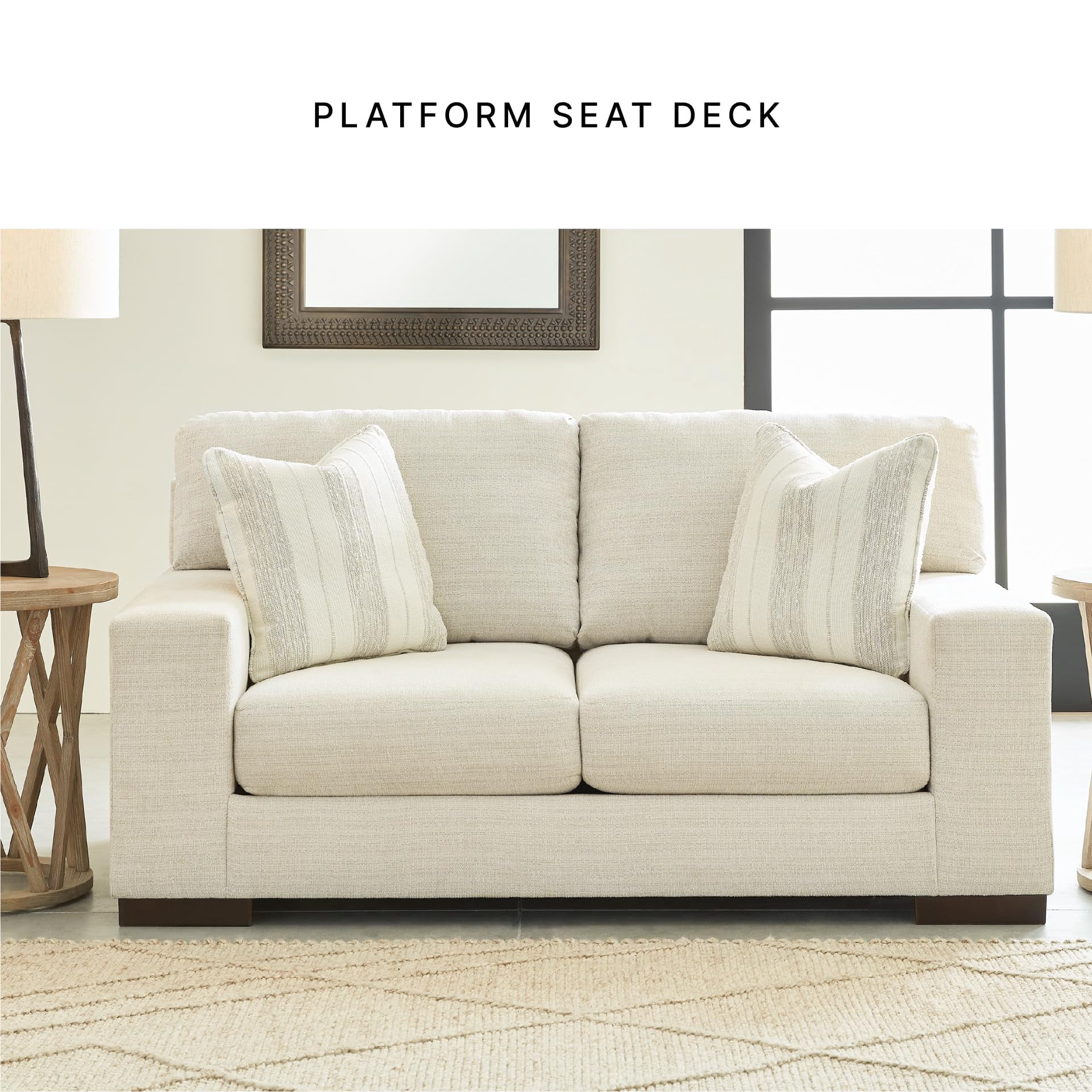 Signature Design by Ashley Maggie Birch Loveseat with Decorative Accent Pillows