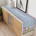 thumbnail image 4 of Easter Bunny Gnomes Table Runner - 36 Inch Long, Kitchen Dining Table Runner Dresser Scarves, Spring Easter Eggs Floral Blue Wood Farmhouse Decor for Coffee Tables Wedding Party Banquet, 4 of 8