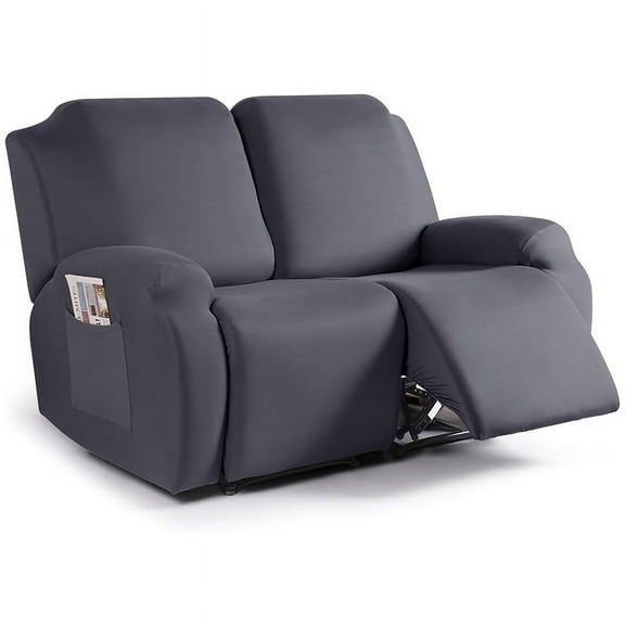 XmhyTop Couch Cover Jacquard Stretch Sofa Covers Easy - Fit Washable Reclining Chair Cover for Living Room Sofa - Ideal Furniture Protector 2 seat (Dark Grey)