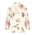 thumbnail image 5 of Womens Boho Floral Print Summer 3/4 Length Sleeve Blouses Shirts Dressy Casual V Neck Tops Khaki XXL, 5 of 6