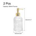 thumbnail image 2 of Uxcell Soap Dispensers Set- 17Oz Glass Dish Hand Soap Dispenser Gold Tone, 2 of 5